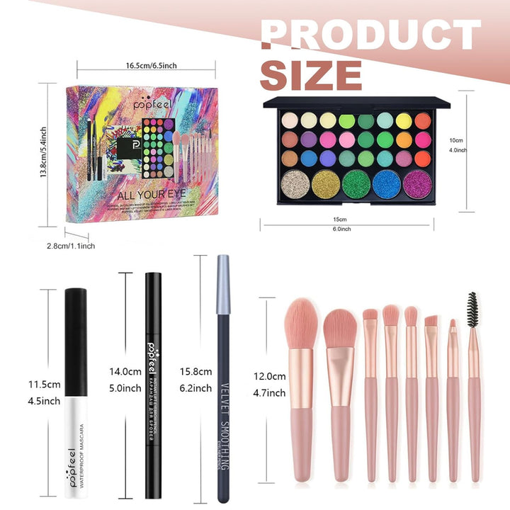 RoseFlower Profi Make Up Set Schminkkoffer Mädchen Teenager Schminkset Kosmetische Makeup Paletten L