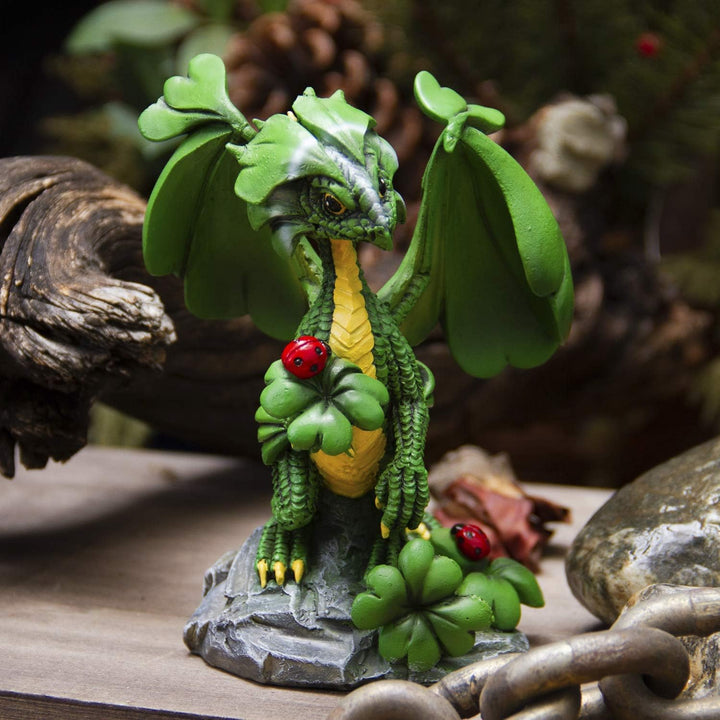 Pacific Giftware Drachen Figur Glücksklee by Stanley Morrison - Glücksbringer Klee Deko Statue Fanta