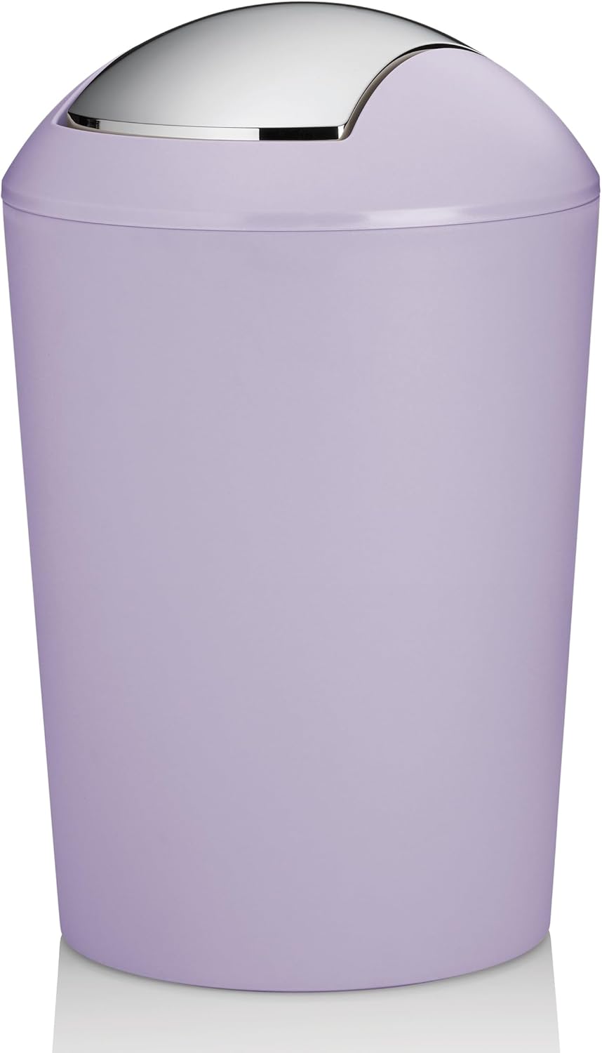 kela Schwingdeckeleimer violett, Kosmetikeimer 5l mit Schwingdeckel, Kunststoff, MARTA, Mülleimer Ba