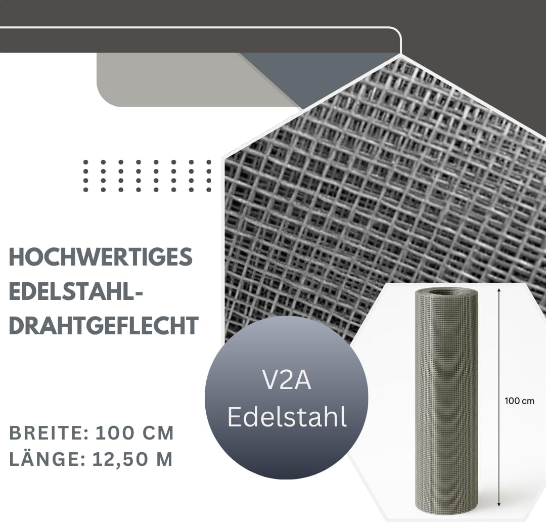 Green Home Edelstahl Gewebe Fliegengitter Edelstahl-Gewebe Fliegenschutz Edelstahlnetz Gitter 12,50