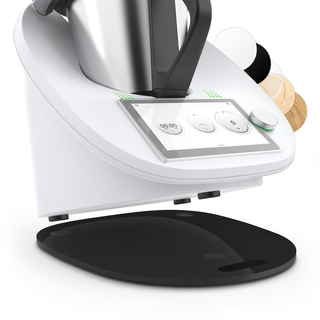 Siegvoll Gleitbrett für Thermomix TM6 TM5 Gleiter müheloses Verschieben Rollbrett aus Acryl - Schwar