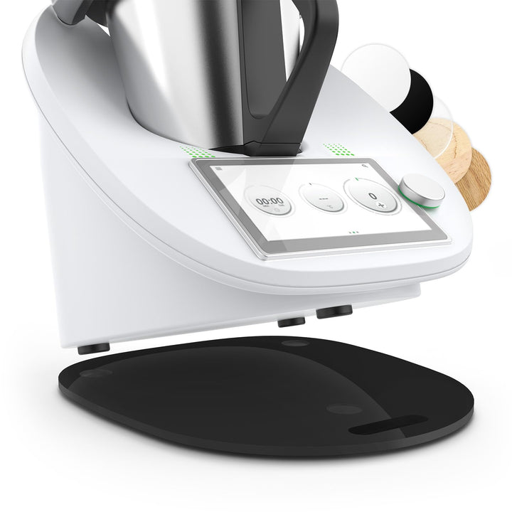 Siegvoll Gleitbrett für Thermomix TM6 TM5 Gleiter müheloses Verschieben Rollbrett aus Acryl - Schwar
