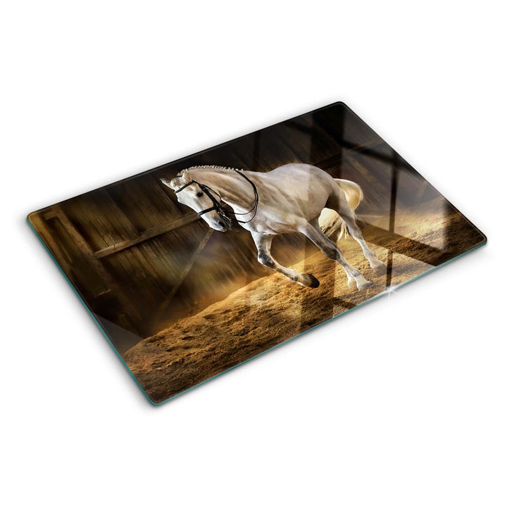 Schneidebretter Glas 80x52 cm Hitzebeständig Gehärtetes Glas Rutschfest Silikonfüsse Plastikfrei Leb