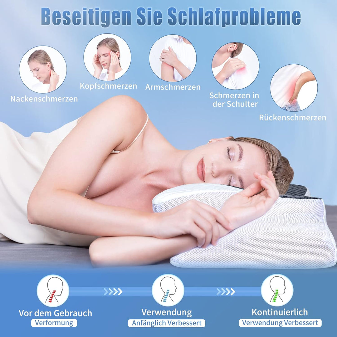 SAHEYER Nackenkissen, Memory Foam Kissen Seitenschläferkissen Ergonomisches Orthopädisches Nackenstü