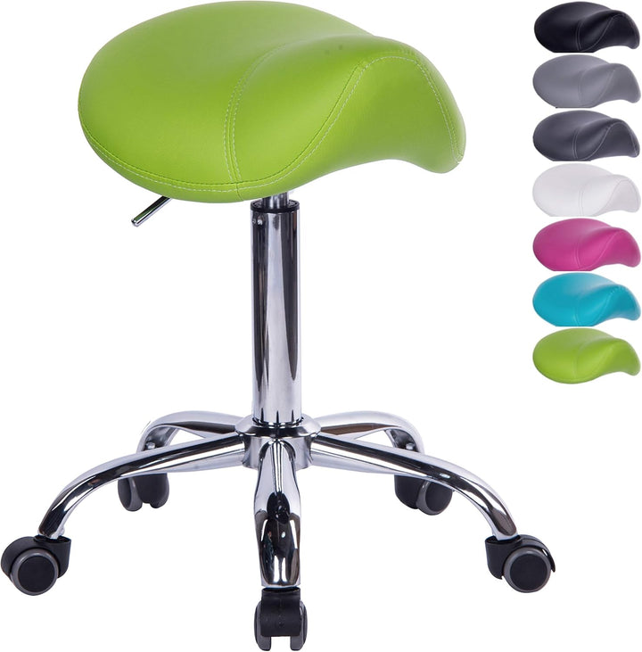 1stuff® Sattelhocker Sattelstuhl MULY - Sitzhöhe bis ca. 74cm - ergonomischer Rollhocker Bürohocker