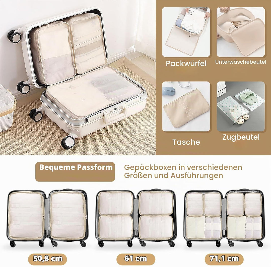 Koffer Organizer Set, 14 Stück Wasserdicht Packing Cubes, Multifunktionale Travel Packwürfel, Koffer