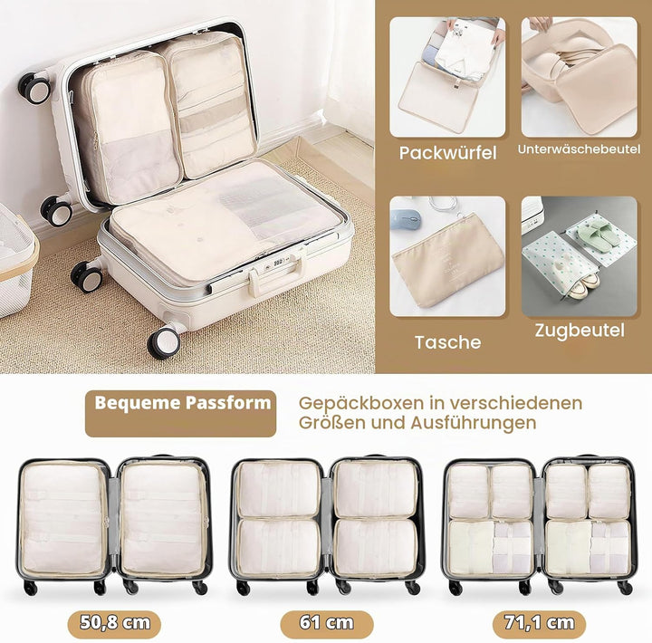 Koffer Organizer Set, 14 Stück Wasserdicht Packing Cubes, Multifunktionale Travel Packwürfel, Koffer