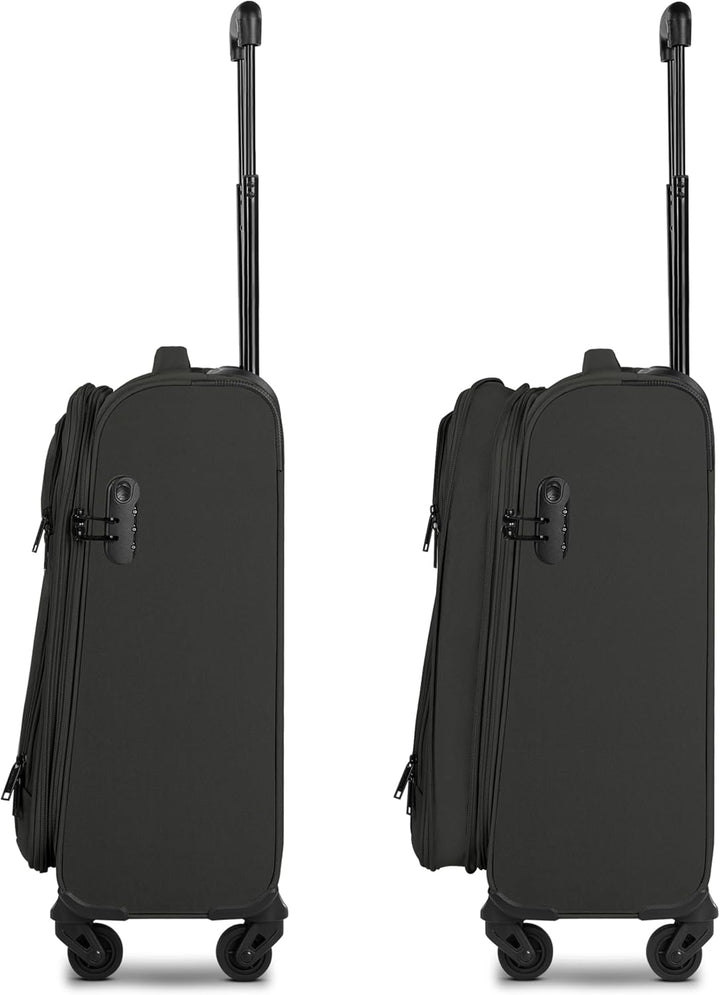 SMARTBOX Weichgepäck Kabinen-Koffer für Damen & Herren | Kleiner Cabin-Trolley 36 x 23 x 57 cm | 4 R