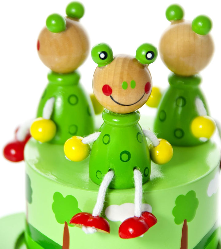 Mousehouse Gifts Baby oder Kinder Spieluhr Spieldose Holz mit Musik Grüne Frosch für Jungen und Mädc
