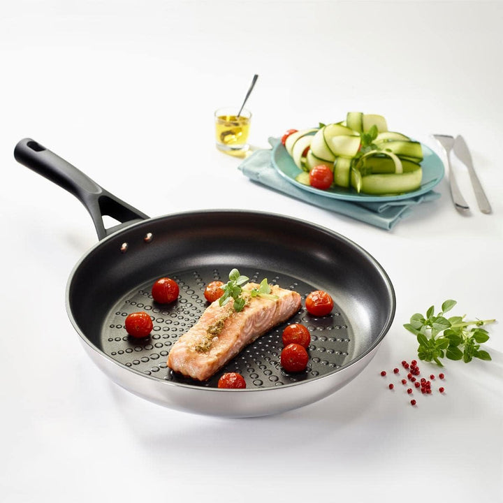 Pyrex Expert Bratpfanne aus Edelstahl, Stahl, Mehrfarbig (Schwarz/Grau), 0 cm 24 cm Mehrfarbig (Schw