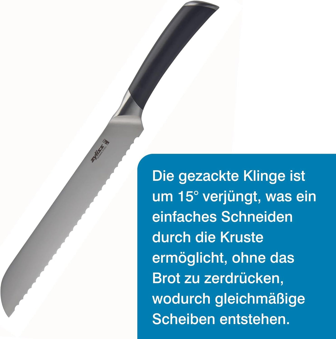 Zyliss E920268 Comfort Pro Brotmesser, Deutscher Edelstahl, Black Handle, Küchenmesser, Spülmaschine
