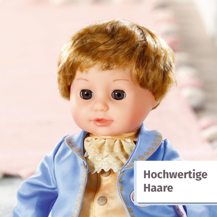 Zapf Creation 707104 Baby Annabell Little Sweet Prince 36cm - weiche Prinzen-Puppe mit Schlafaugen,