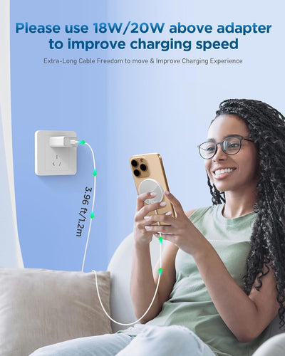 Mag-Safe Ladegerät Wireless Charger für iPhone: Magnet Ladestation Induktive kabellos Ladepad Kompat