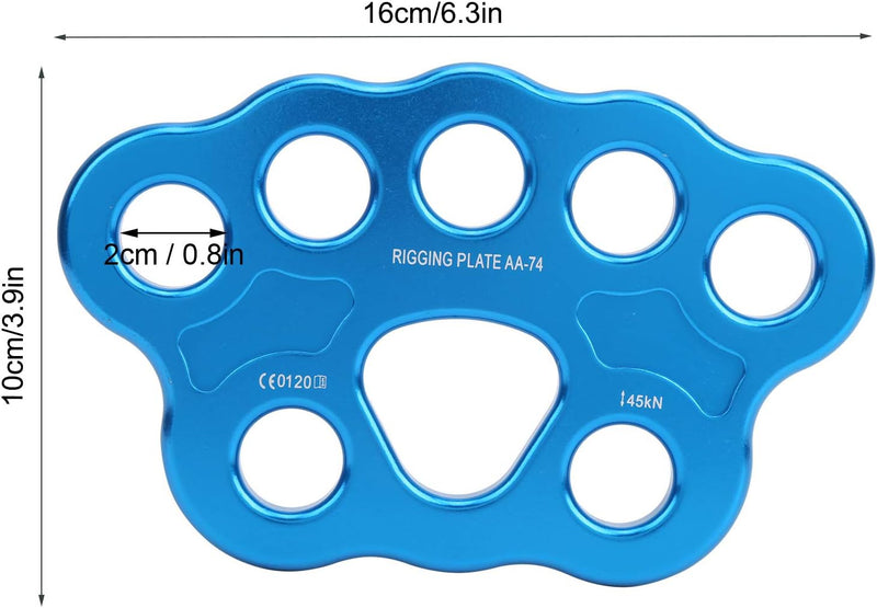 VGEBY Rigging Plate 45KN 8‑Hole Aluminum-Magnesium Alloy Multi Anchor Split Divide Connector for Roc