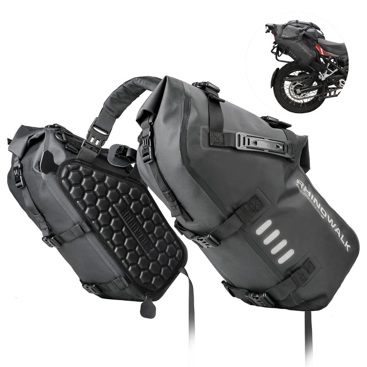 Rhinowalk Motorrad Satteltasche 28L (14L*2) Wasserdicht Motor Seitentasche Gepäcktasche Hecktasche H
