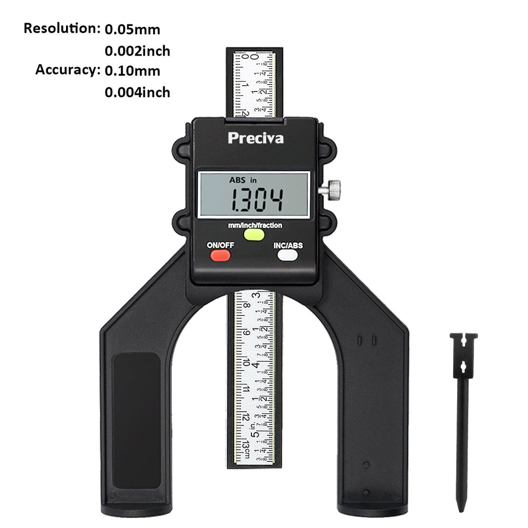 Tiefenmesser, Preciva 0-80mm Profiltiefenmesser Digitaler Tiefenmesser für Holzbearbeitung und Masch