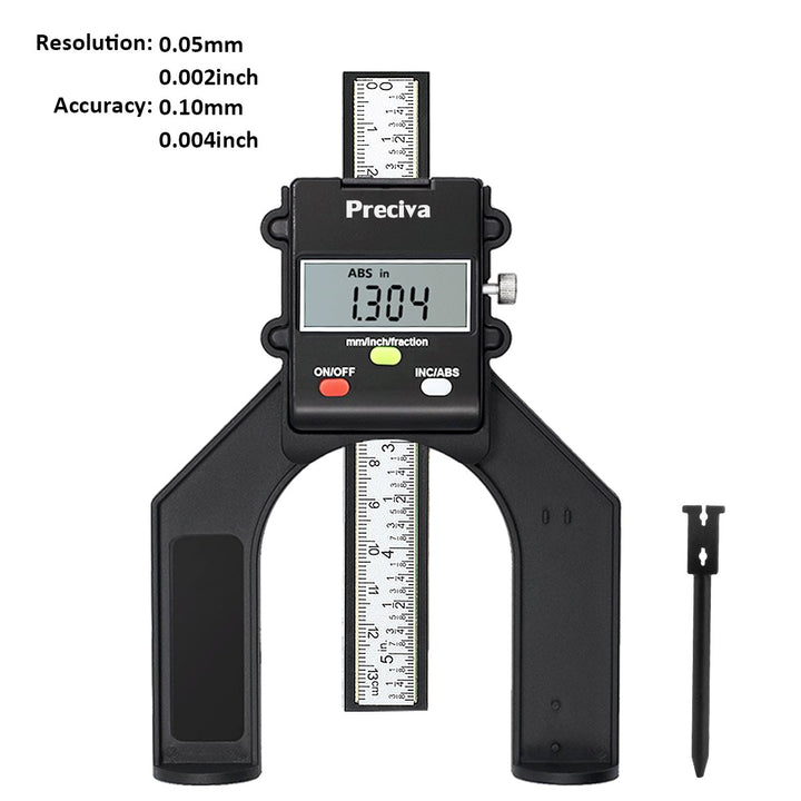 Tiefenmesser, Preciva 0-80mm Profiltiefenmesser Digitaler Tiefenmesser für Holzbearbeitung und Masch