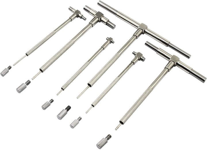 ANCLLO 6er Pack Präzisionsteleskoplehre 8-150mm Innen T Bohrlochlehre Set