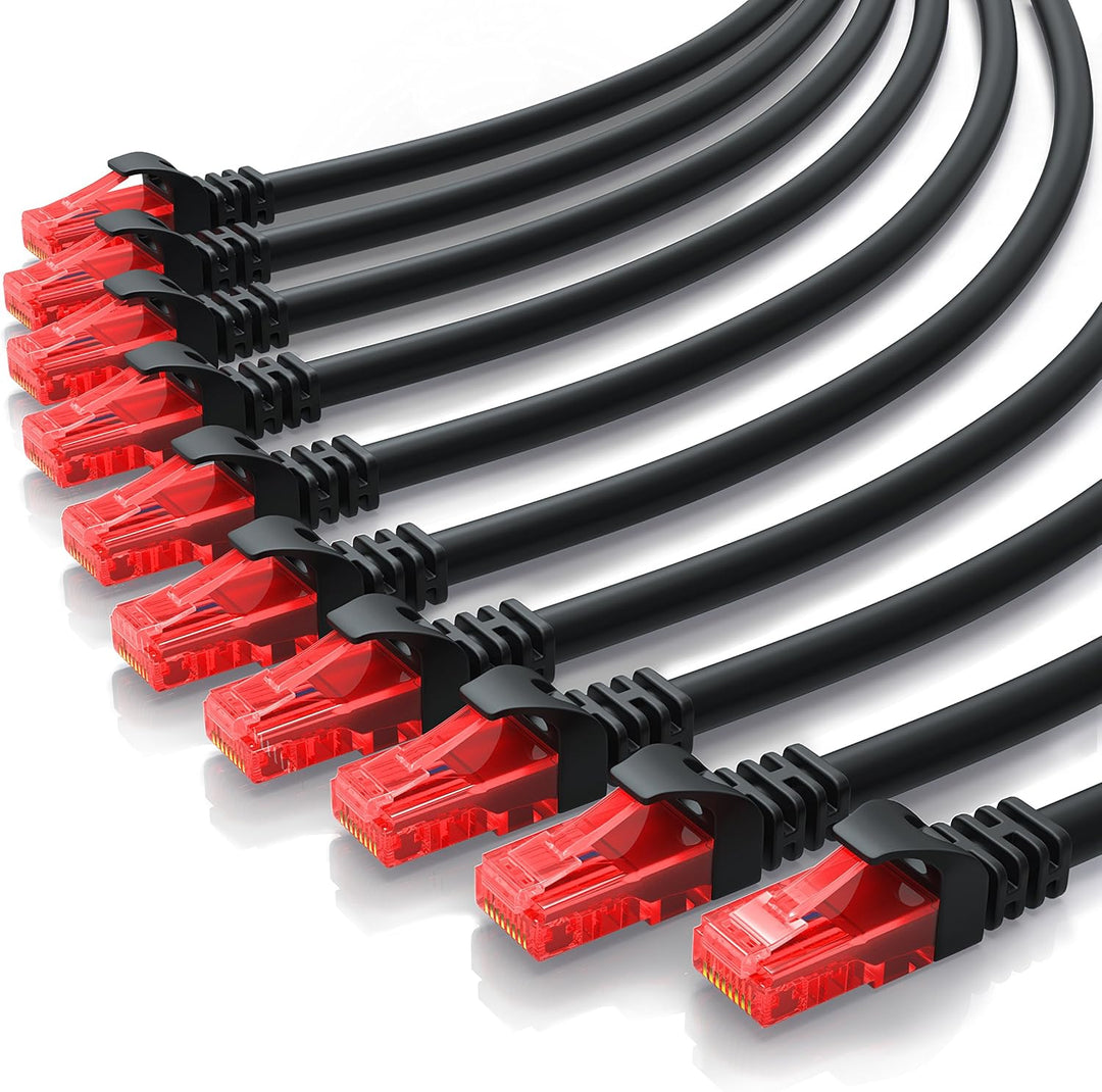 CSL - 10 x 0,25m CAT.6 Ethernet Gigabit LAN Netzwerkkabel RJ45-10 100 1000Mbit s - Patchkabel - komp