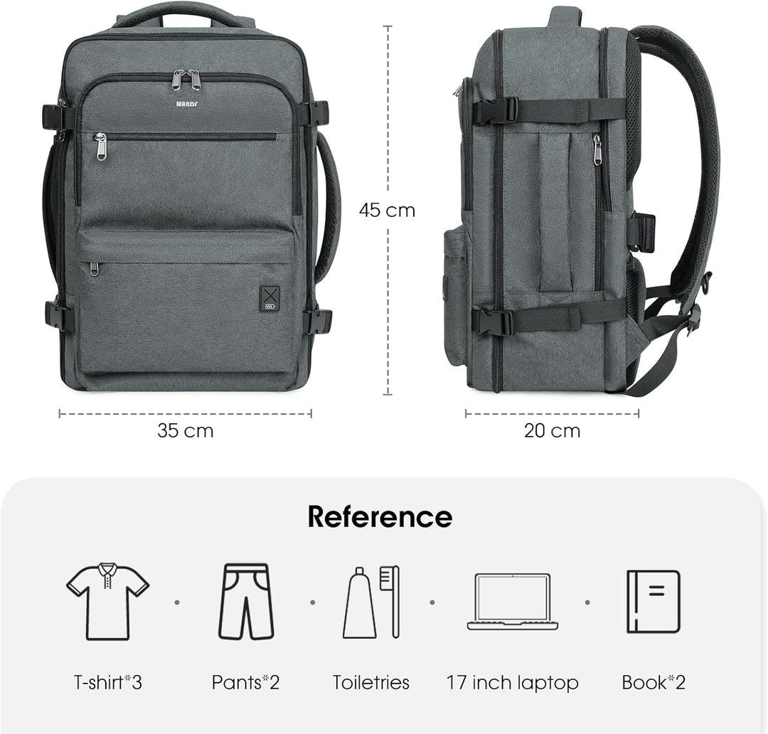 WANDF Handgepäck Rucksack 55x40x20cm / 45x36x20cm für Easyjet Airlines, Untersitz-Reise-Handgepäck-T