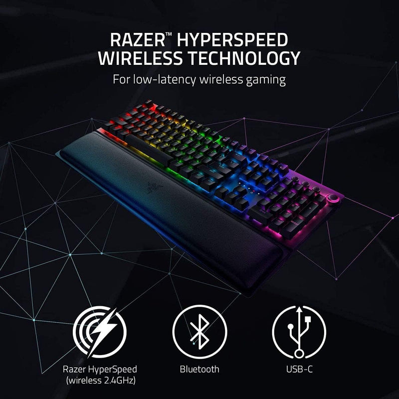 Razer BlackWidow V3 Pro (Green Switch) - Kabellose Mechanische Gaming Tastatur (Klickende Mechanisch