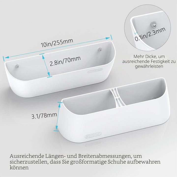 Yocice Wandmontiertes Schuhregal, 6 Stück, mit Klebestreifen zum Aufhängen, Kunststoff-Schuhhalter,