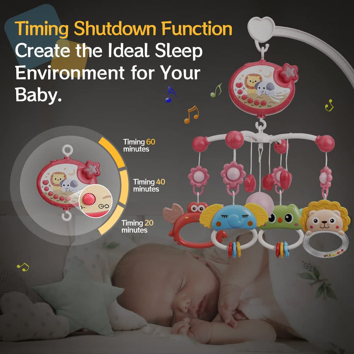 Mini Tudou Fernsteuerung Baby Mobile mit Stern Projektor & Timing-Funktion,Musical Mobile mit Melodi