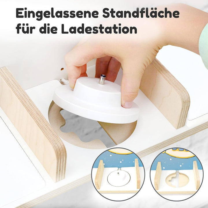 stadtecken Holzregal für Musikbox I Geeignet für die Toniebox und ca. 50 Tonies I Perfekte Tonie Auf