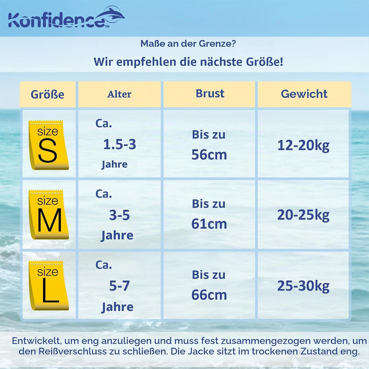 Konfidence Jacket - Premium Swim Vest for Kids (Ages 1.5-7yrs) | Adjustable Buoyancy | UKCA &amp; CE Com