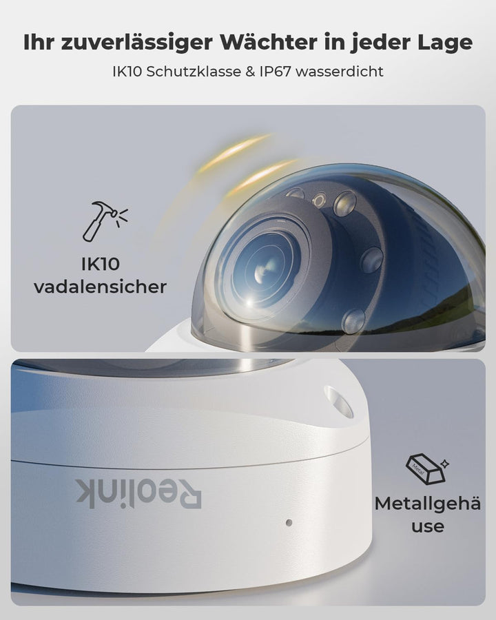 Reolink 4K PoE Überwachungsskamera mit Spotlights, 5X optischem Zoom, IP Kamera aussen mit Farbnacht
