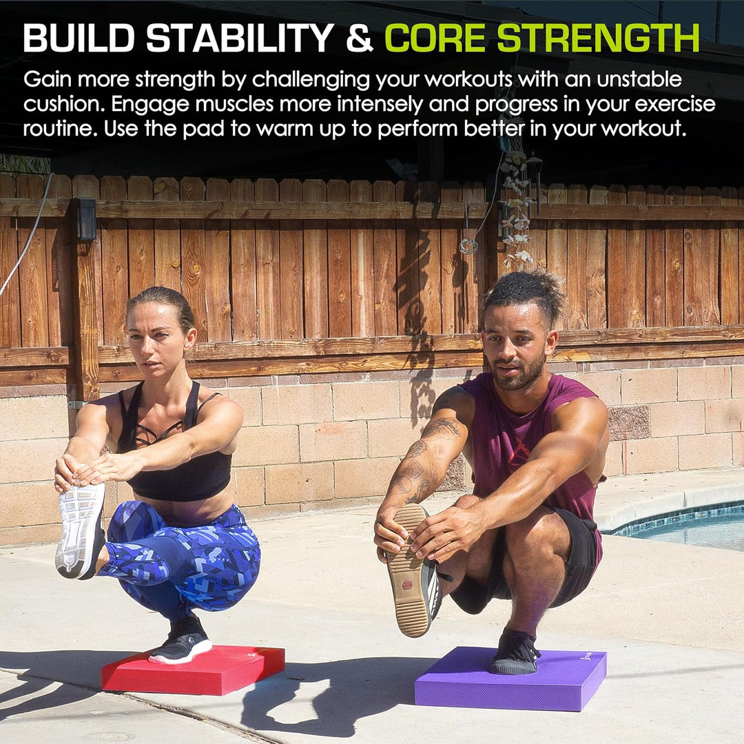 ProsourceFit Übung Balance Pad - Rutschfeste gepolsterte Schaumstoffmatte & Knieschoner für Fitness