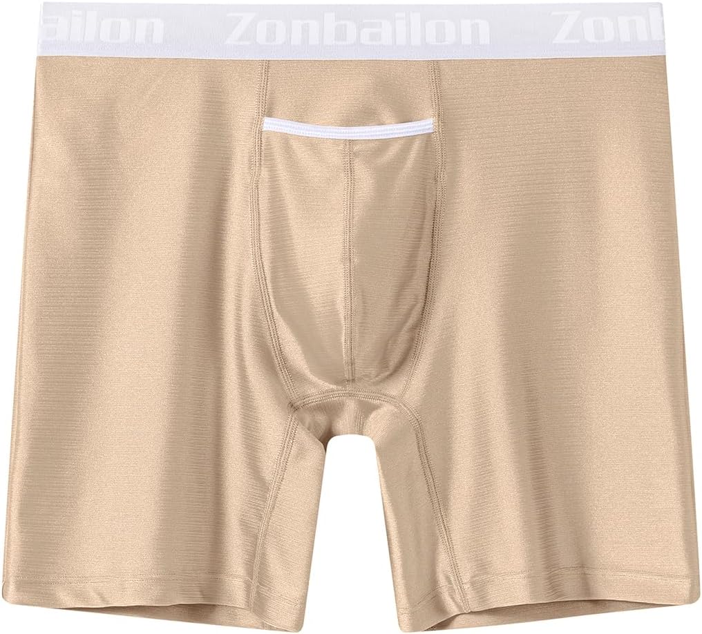 BIATWOWR Herren Ice-Silk-Boxershorts mit verstärktem Beutel und breitem Bund L 2er Pack:mehrfarbig 0
