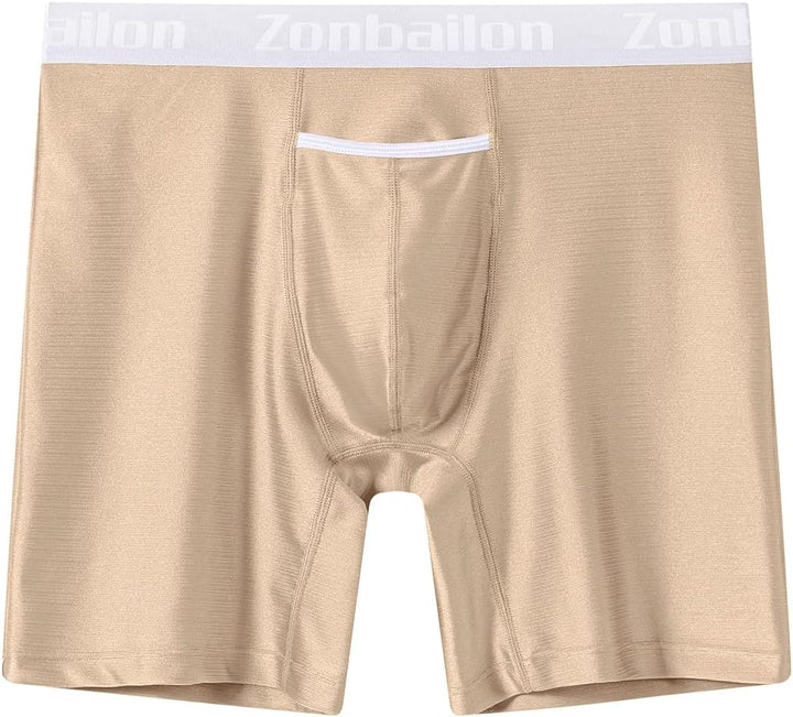 BIATWOWR Herren Ice-Silk-Boxershorts mit verstärktem Beutel und breitem Bund L 2er Pack:mehrfarbig 0