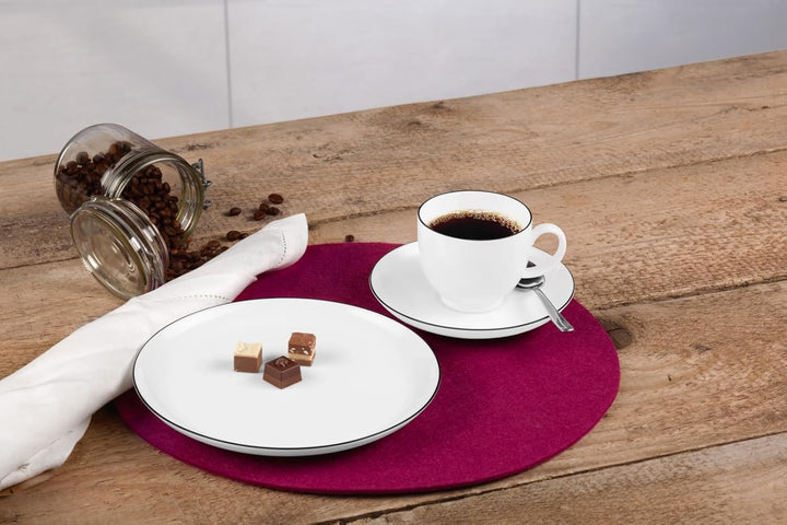 Seltmann Weiden 001.737147 Kaffeeservice 18-teilig Lido Black Line, 43.0 x 24.0 x 18.1 cm Single, Si