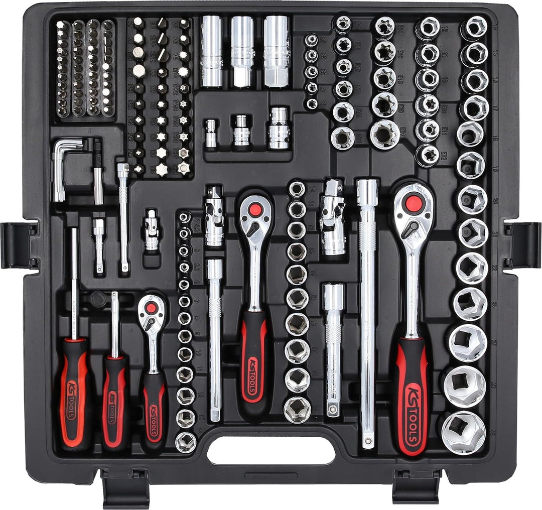 KS Tools 918.0216 1/4"+3/8"+1/2" CHROMEplus Steckschlüssel-Satz, 216-tlg 216-tlg. Hochglanz verchrom
