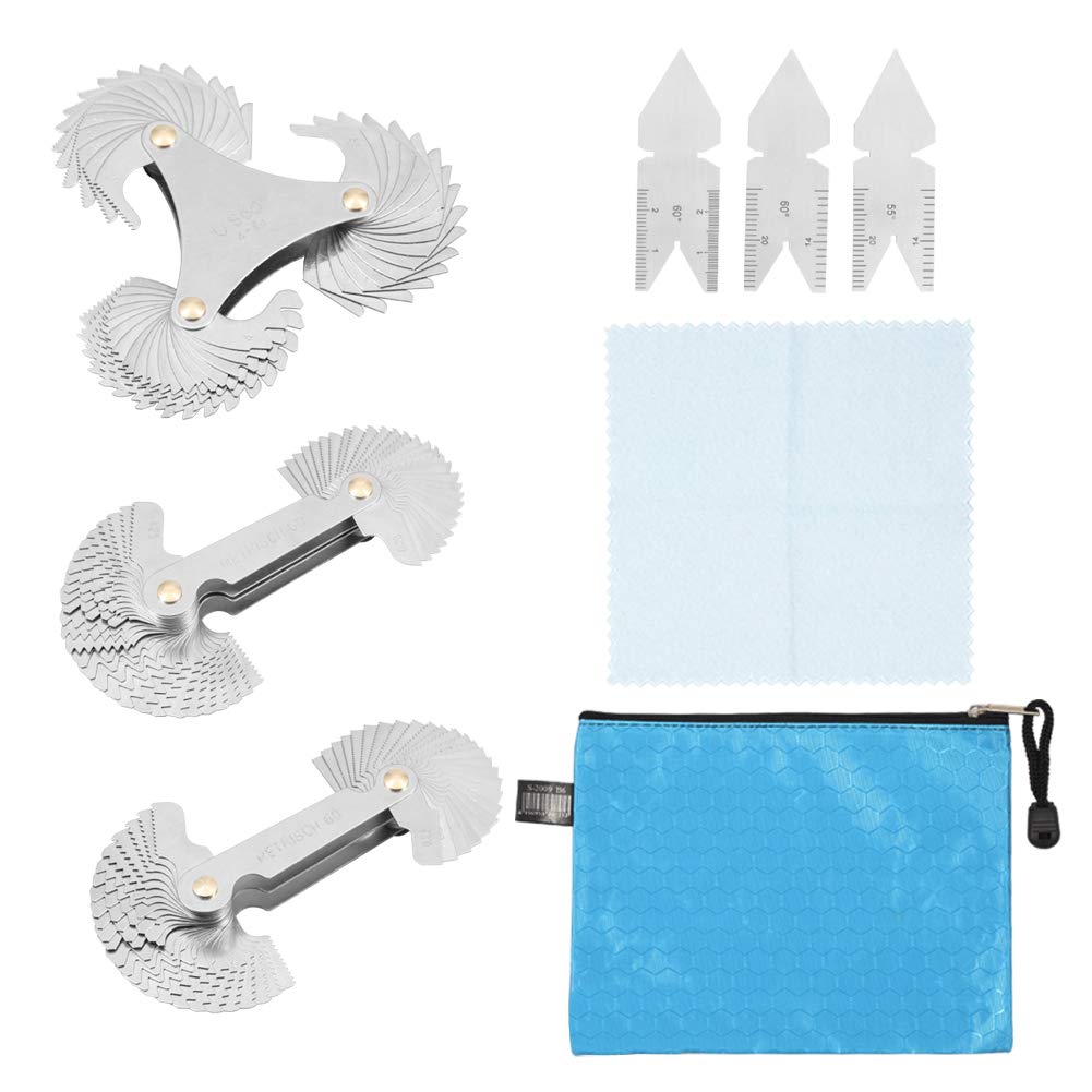 SPEEDWOX Gewindelehre Set Gewindemesslehre Set 58 Stück metrisch &amp; Amerika SAE &amp; Zoll 52 Stück metri