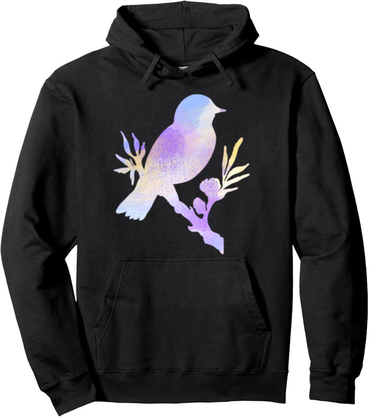 Aquarell Vogel Siiting Baum Vogelbeobachtung Kunst Vogel Pullover Hoodie