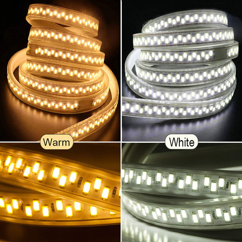 FOLGEMIR 30m LED Band – Warmweiss, 5630 SMD 180 Leds/m Strip, sehr helle Beleuchtung, IP65 wasserdic