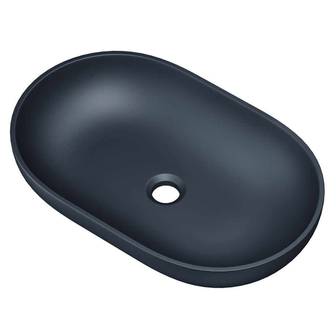 doporro Design Waschbecken Bad 54x34x10,5cm | Waschtisch aus hochwertigem Guss-Marmor in Anthrazit m