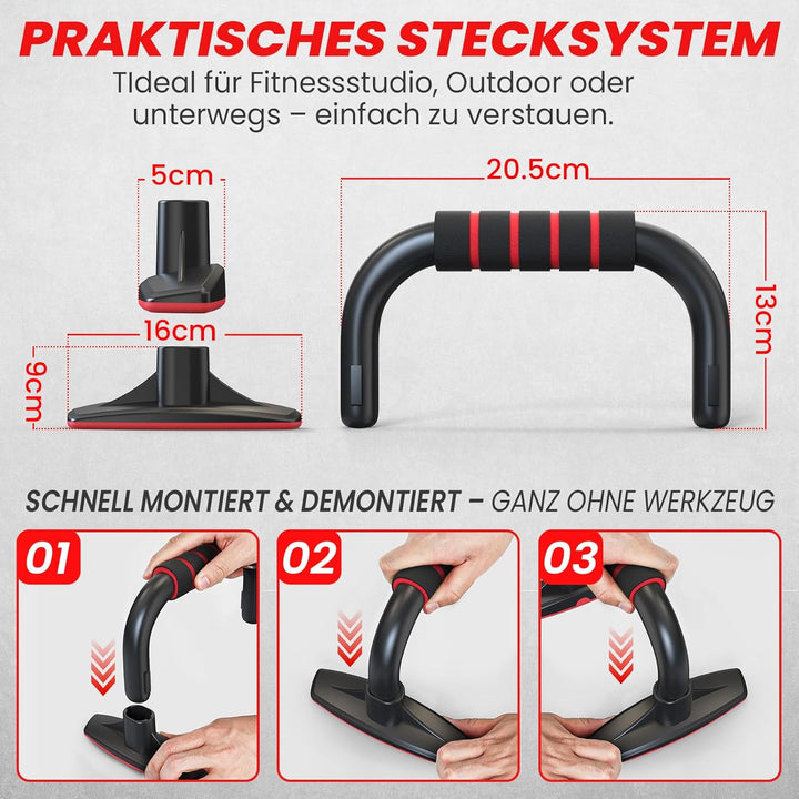 FUNFLEX Liegestützgriffe für effektives Oberkörpertraining - Push-up Bars mit rutschfestem Griff & s