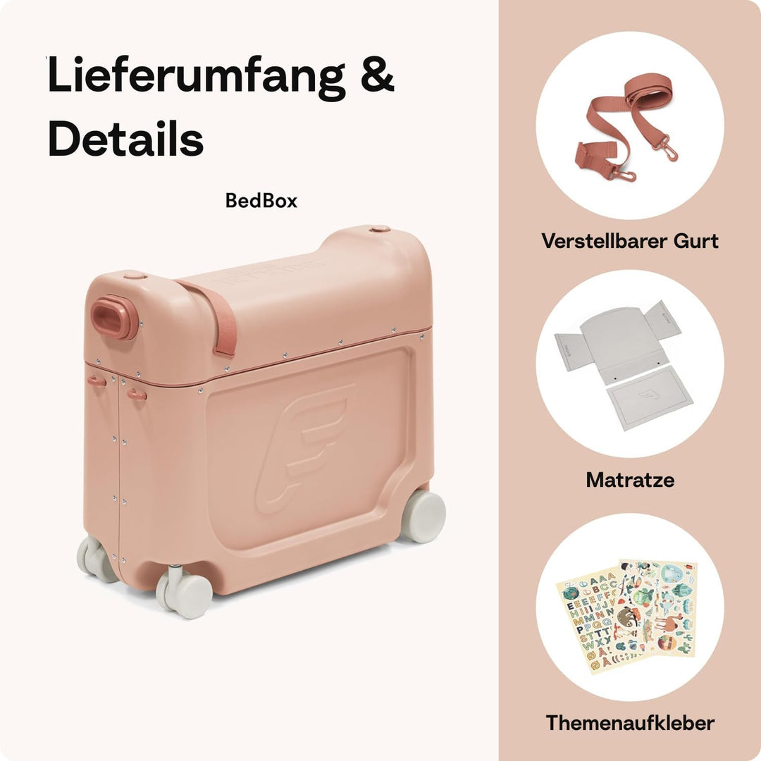 Stokke JetKids BedBox, Moonglow White - Aufsitzkoffer für Kinder von 2-7 Jahren (bis 35 kg) - Lässt