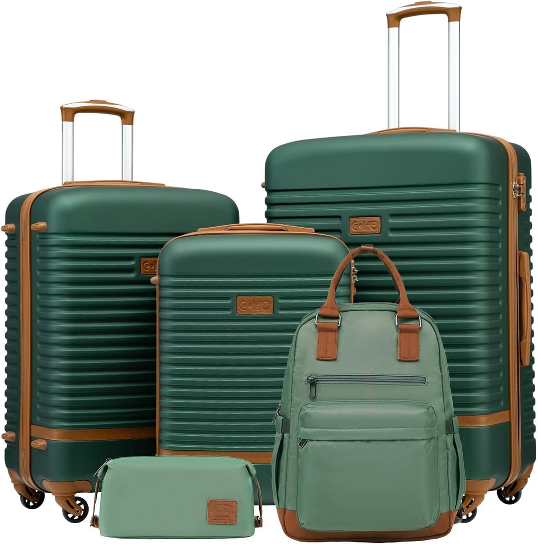 COOLIFE Koffer Trolley Koffer Reisekoffer von ABS Hartschalen Trolley 4 Rollen TSA-Schloss Der Koffe