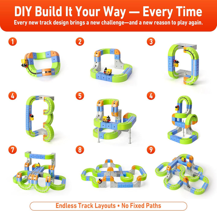 Magnetic Train Set for Kids Ages 3-8 Anti-Gravity Floating Tracks, STEM Toy - Build Your Own Race Tr