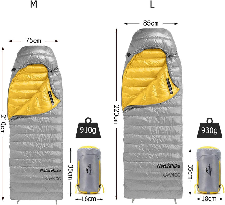 Naturehike Daunenschlafsack Ultraleichte Tragbare Kompackte Winter Schlafsack 4 Jahreszeiten für Erw