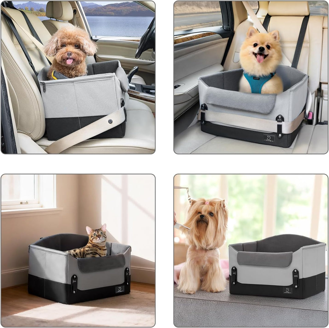 A 4 Pet Hundeautositz Hundesitz kleine Hunde mit Gurtbefestigung, Autositz Hundesitz Rückbank Beifah