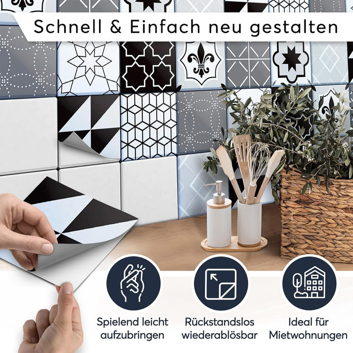 CREATISTO Mosaik-Fliesen Fliesensticker Fliesenfolie - Klebe Folie für Wandfliesen I Stickerfliesen