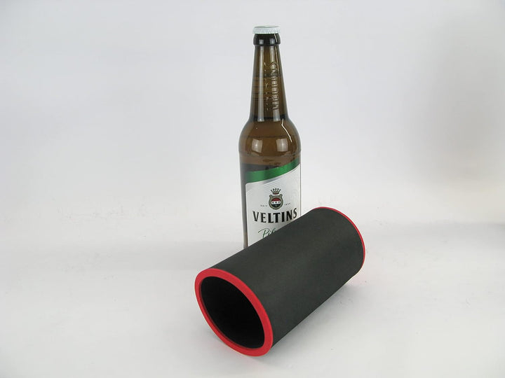 6X Schwarze Getränkekühler - Bierkühler - Flaschenkühler für 0,5L Bierflaschen aus bestem 5-6mm dick