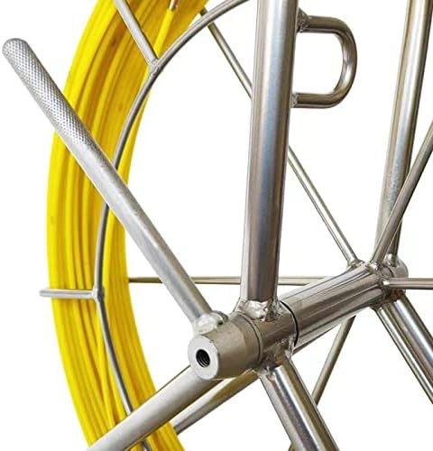 IRSCorp Fiberglas Kabel Rad 100 m Ø 4.5 mm Glasfaserstab inkl. Stahlhaspel Fischband 304 Edelstahl F