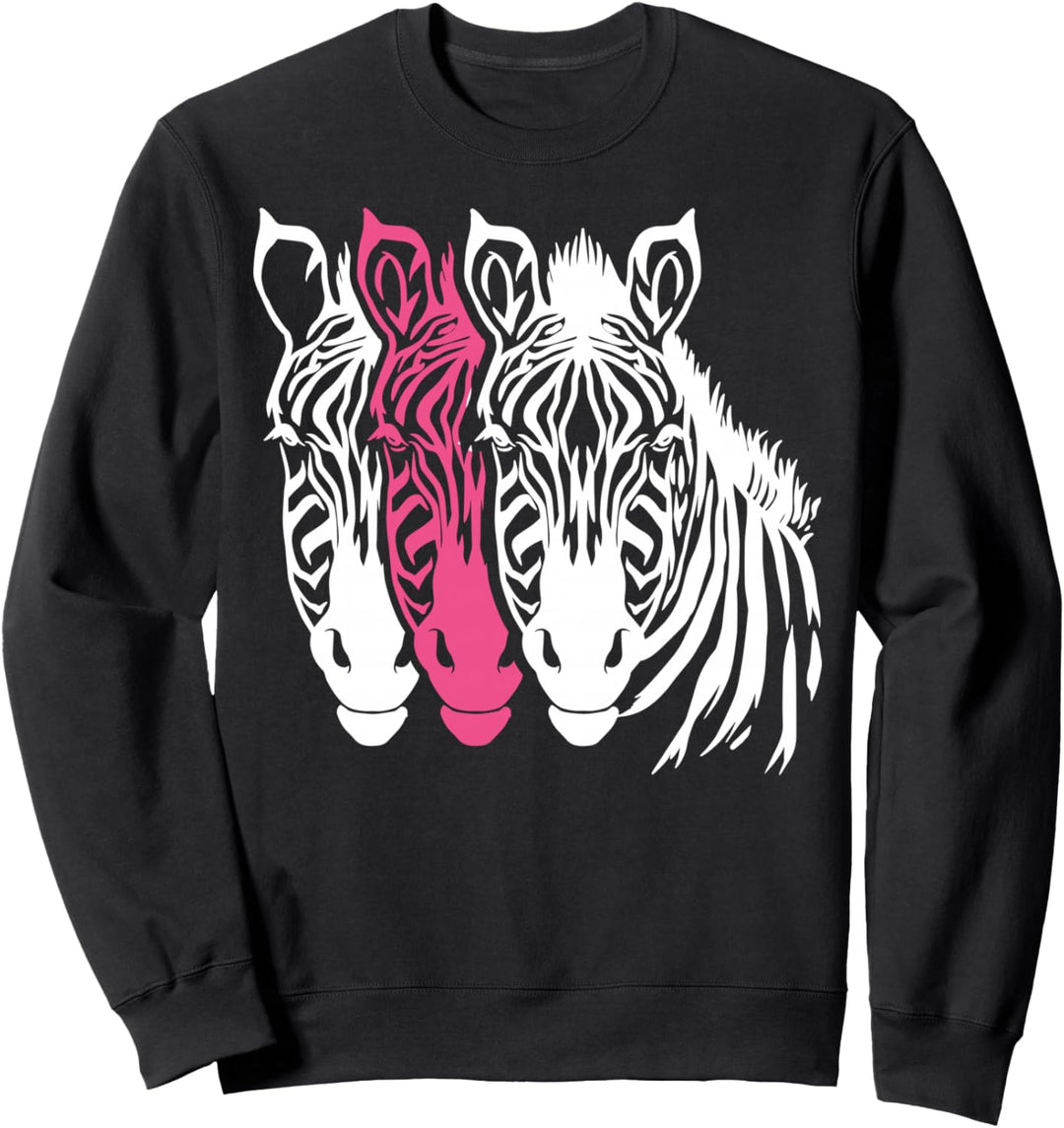 Afrikanische Tiere - Weiss Pink Zebra Sweatshirt