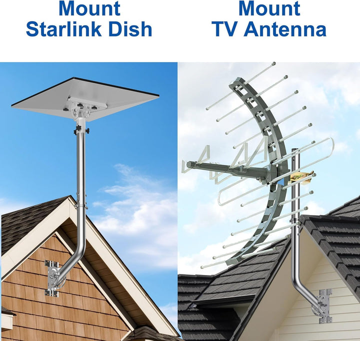Antennenstange, Kabelmast J-Tube aus rostfreiem Edelstahl (Stab 3,5 cm x 60 cm) geeignet für Install